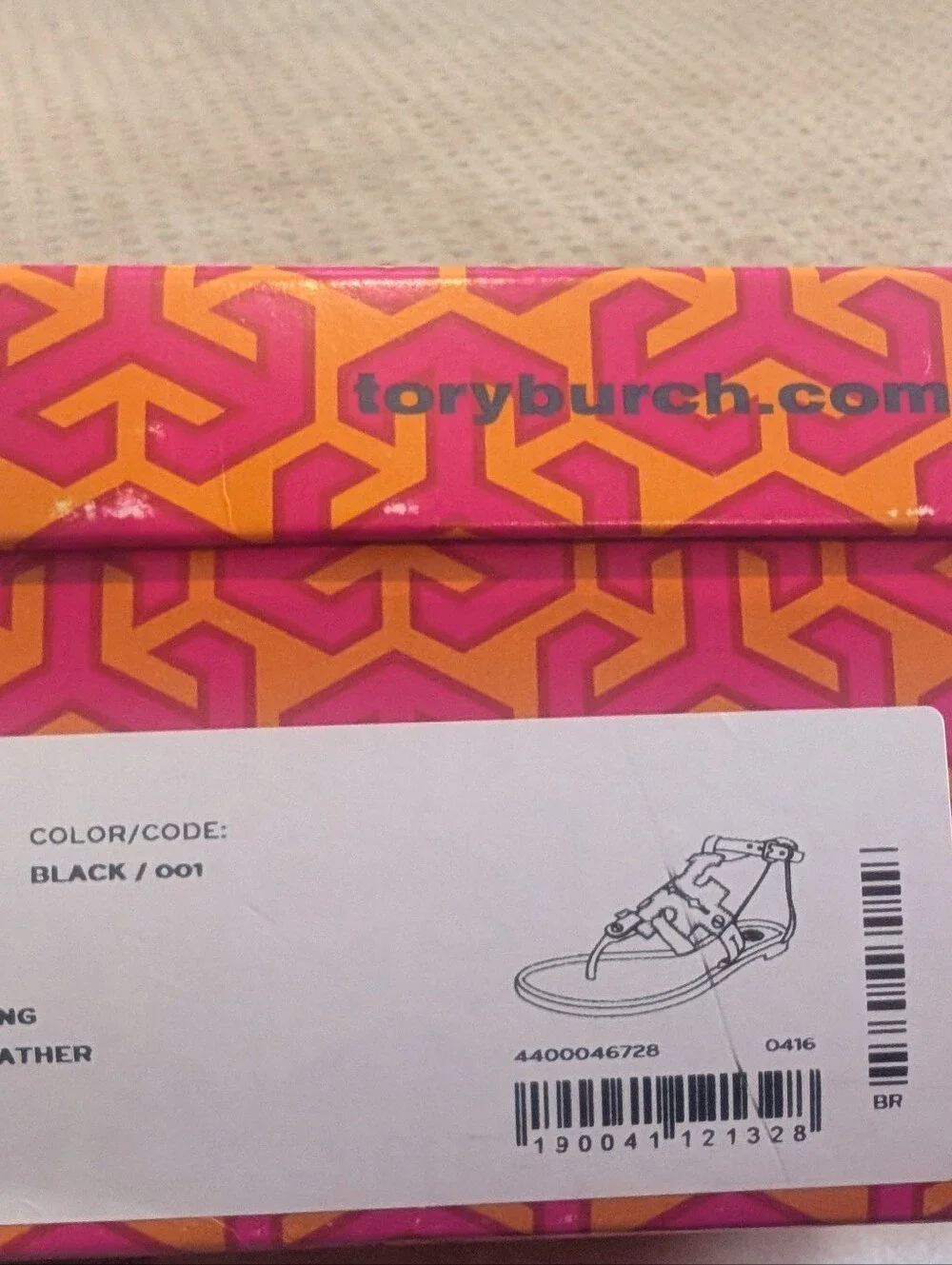 Tory Burch Black Thong Sandals Size 8.5